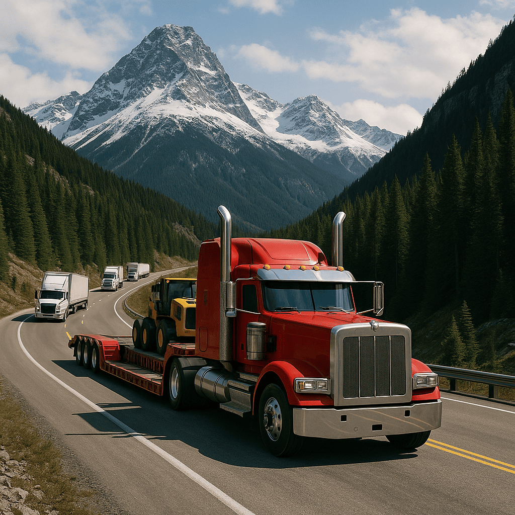 RGN convoy crossing a mountain pass