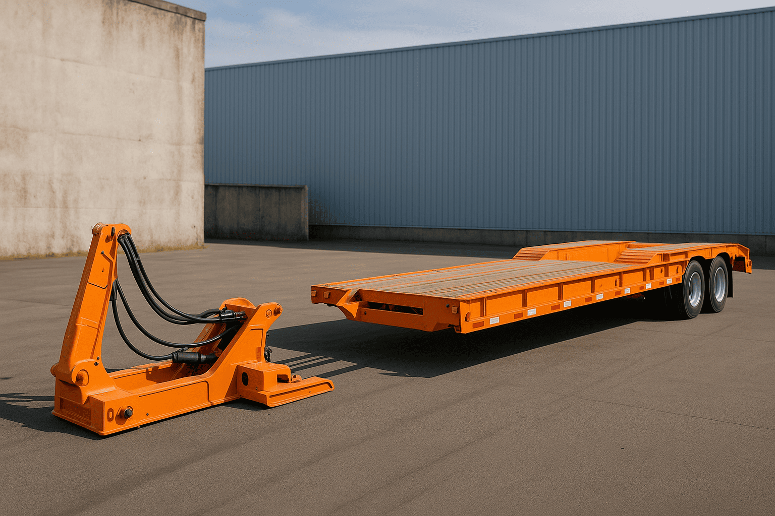 Hydraulic neck detached for loading